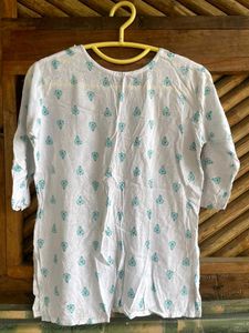 White Printed Kurta