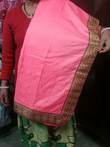 Peach Women's Saree