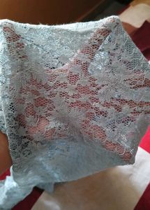 Sheer Lace Blue Mini Dress