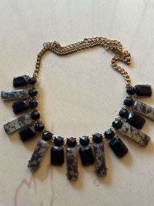 Black With Touch Of Grey Necklace
