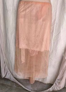 I. Peach Tiered Flowy Skirt