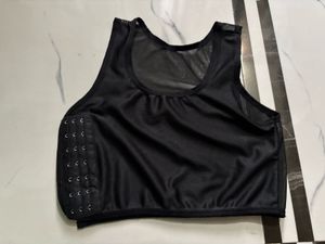 Black Mesh Sports Bra with Hook-and-Eye Closure