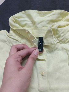 Pale Yellow Button-Up Shirt