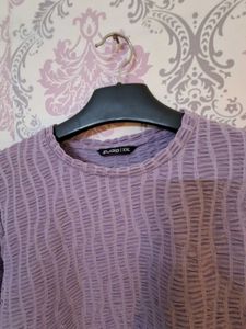 Lavender Textured Long Sleeve Top