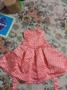 Cute Pink Polka Dot Dress with Bow