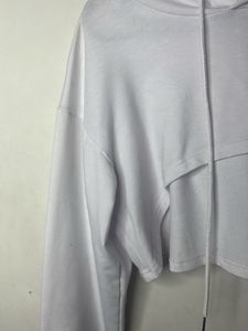 White Cropped Hoodie