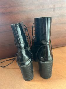 Black Platform Chunky Heel Boots