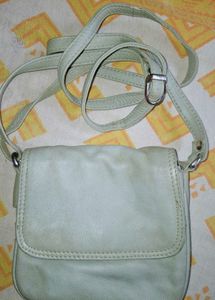 Light Green Leather sling Bag
