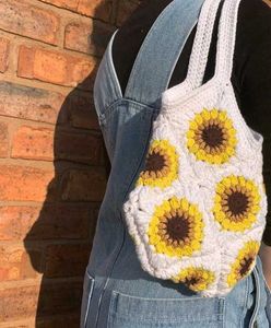 Crochet sunflower tote bag 🌻