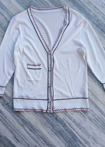 Chanel style Cute White Cardigan