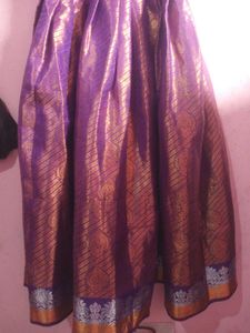 Purple Banarasi Silk Flared Dress