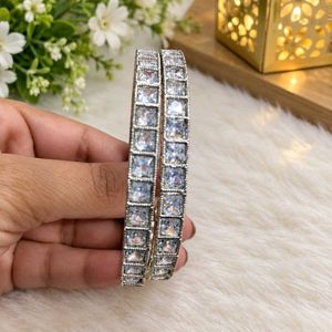 Elegant CZ Stone Bangle Set