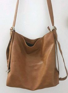URBANIC Brown Leather Shoulder Bag