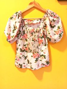 Floral Puff Sleeve Top