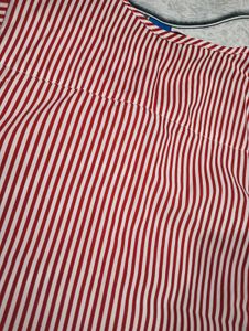 pink and White Striped V-Neck Top
