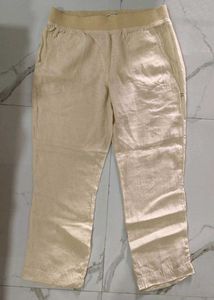 Linen Blend Cropped Pants