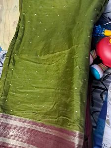 Elegant Green Saree with Embellishments
