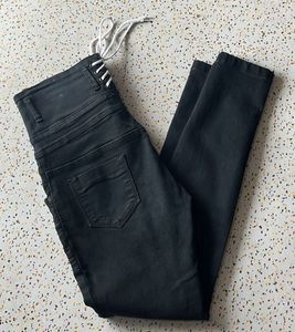High Waisted Black Denim Jeans