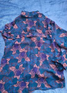 Retro Floral Print Blouse