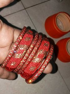 Red &amp; Orange Bangle Set