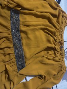 Stylish Mustard Off-Shoulder Top