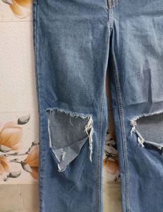 Freakins High Waist Distress Jeans