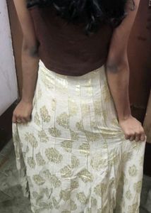 Elegant Gold Print Maxi Skirt