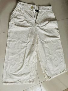 ZARA Off-white culottes trousers
