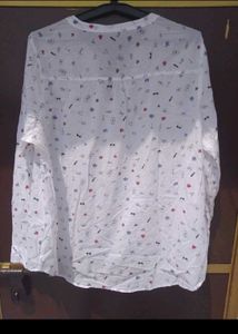 Chic Printed Button-Down Girls Top
