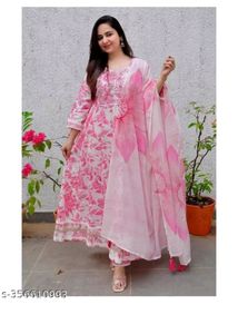 Floral Print Anarkali Kurti