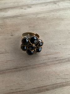 Alluring Black Crystal Cocktail Ring