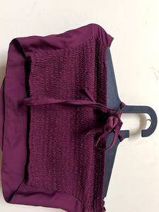 Unique Plum Rose Pleated Top