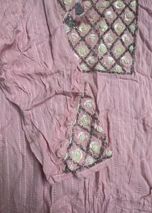 Pink Striped Saree