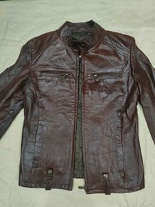 unisex cherry red fitted biker leather jacket