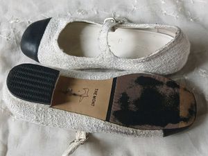 Chic Tweed Mary Janes with Black Cap Toe