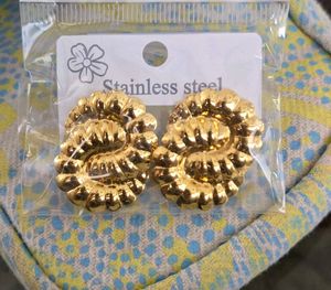 Gold-tone Textured Earrings
