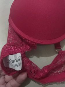 Lace Trimmed Padded Bra &amp; Panty Set
