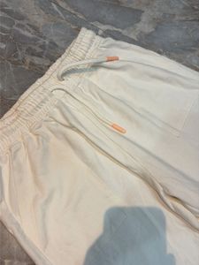 Cream Jogger Pants with 'Love' Graphic