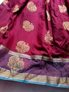 South Traditional Maroon Dress Long Ethnic Gown