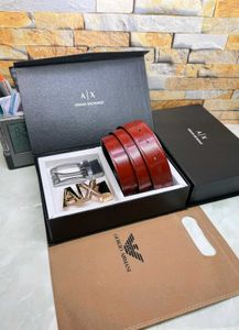 Armani Double Buckle Reversible Belts With Box