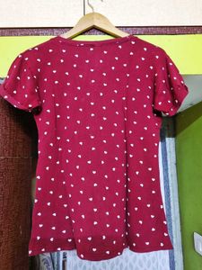 Cute Heart Print T-Shirt
