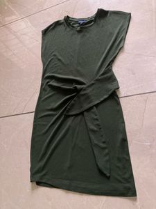 Olive Green Tie-Waist Dress