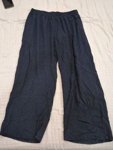 Navy Blue Striped Palazzo Pants