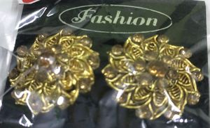 Eyerring metal flower Rhinestone bridal