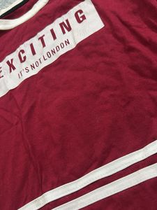 Maroon "Exciting" Graphic T-Shirt