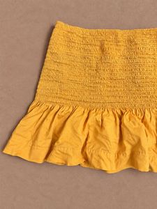 Yellow Smocked Flounce Skirt