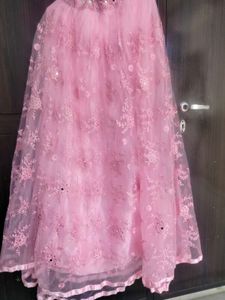 Elegant Pink Net Lehenga Choli Set