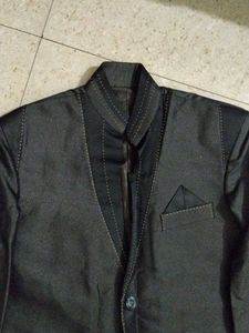 Sleek Black Bandhgala Suit Set