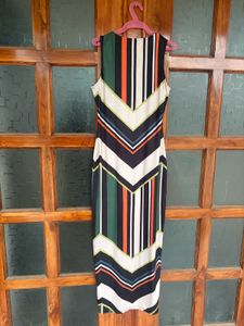 Stylish Chevron Print Maxi Dress