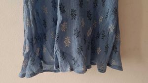 Blue Floral Sleeveless Top